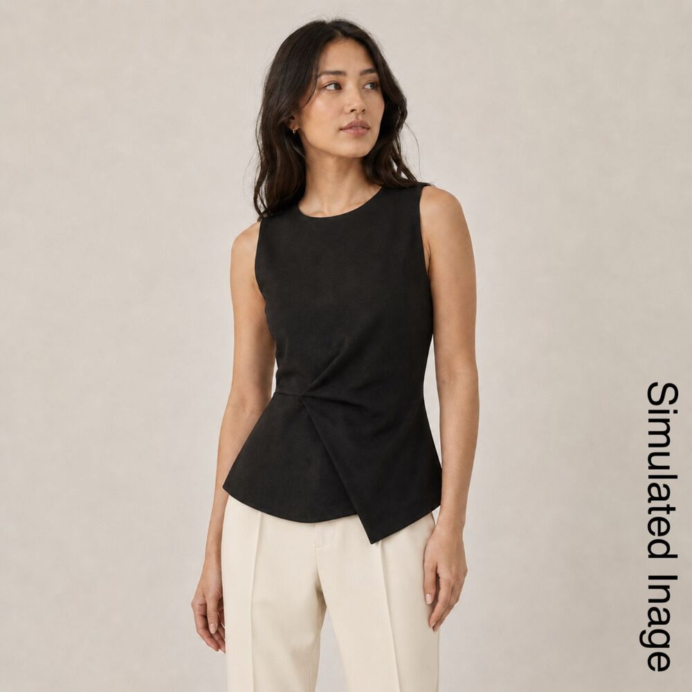 Sleeveless Twist-Front Black Top - Women
